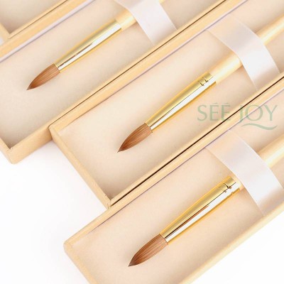 New Nail Product 2020 SeeJoy Golden Handle Acrylic Brush Kolinsky Nail Brush Acrylic Kolinsky Acrylic Brushes 8 10 12 14 16