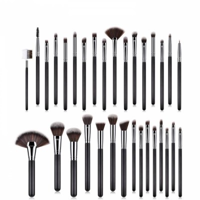 2020 32pcs Full Cosmetic Makeup Brush High Quality Black Private Label Makeup Brush Set